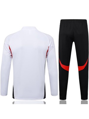 Bayern munich tuta da calcio pantaloni completo sportivo mezza zip collo bianco e nero uniforme da uomo kit da allenamento per il calcio 2025-2026