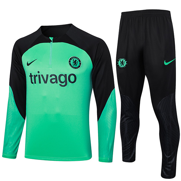 Chelsea tracksuit football sportswear zipper neck training green uniform outdoor soccer coat 2024