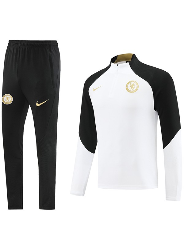 Chelsea tracksuit football sportswear zipper neck training white uniform outdoor soccer coat 2024