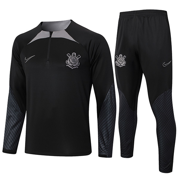 Corinthians tracksuit soccer suit sports set zipper-necked uniform men's clothes football training all black kit 2024-2025