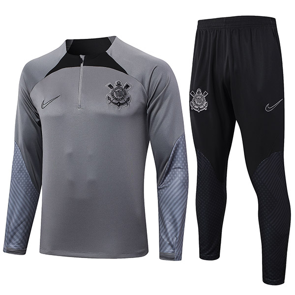 Corinthians tracksuit soccer suit sports set zipper-necked uniform men's gray clothes football training kit 2024-2025