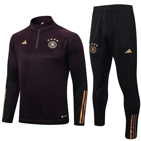 Germany tracksuit soccer pants suit sports set zipper necked uniform men's clothes football training black kit 2022-2023