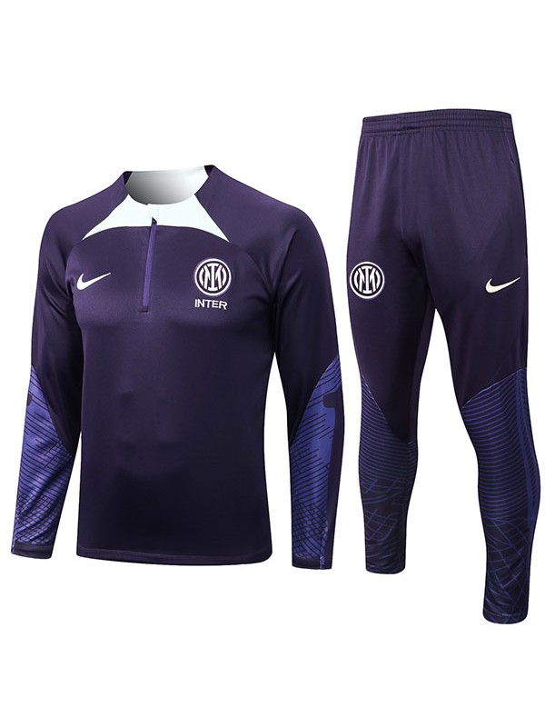 Inter milan tracksuits purple soccer pants suit sports set necked uniform men's clothes football training kit 2022-2023