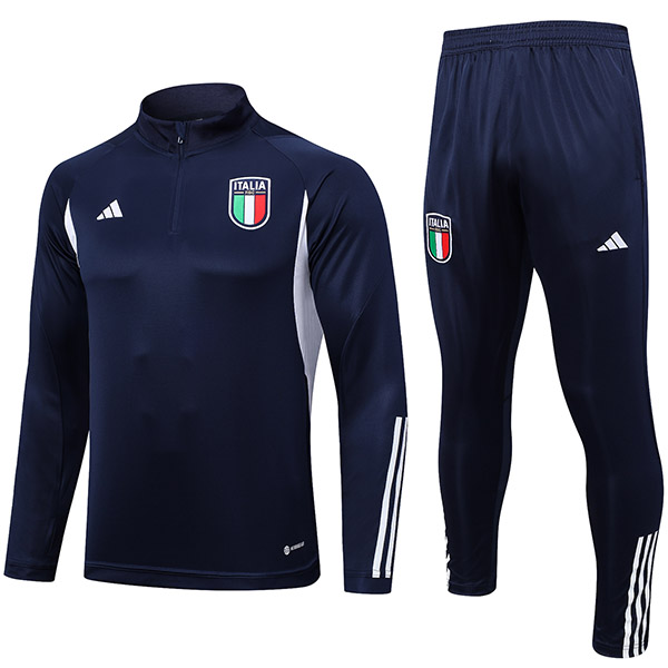 Italy tracksuit soccer suit sports set zipper-necked navy uniform men's clothes football training kit 2023-2024
