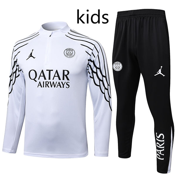 Jordan paris saint-germain tuta ginnastica bambini uniforme ragazzo mini kit allenamento bianco 2025-2026