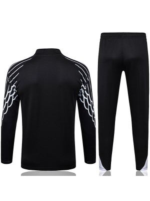 Jordan paris saint-germain paris saint-germain tuta da calcio tuta sportiva set uniforme con zip al collo abbigliamento da uomo kit da allenamento di calcio nero 2025-2026