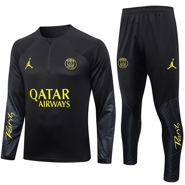 Jordan paris saint germain tracksuits soccer pants suit sports set zipper-necked black uniform men's clothes football training kit 2023-2024