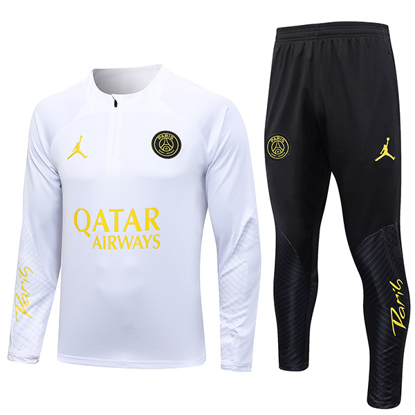 Jordan paris saint germain tracksuits soccer pants suit sports set zipper-necked white uniform men's clothes football training kit 2023-2024