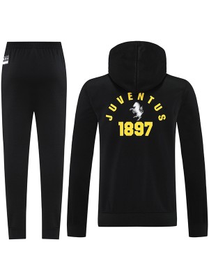 Juventus felpa con cappuccio giacca da calcio abbigliamento sportivo tuta nera uniforme da uomo kit da allenamento atletico esterno giacca da calcio 2025-2026