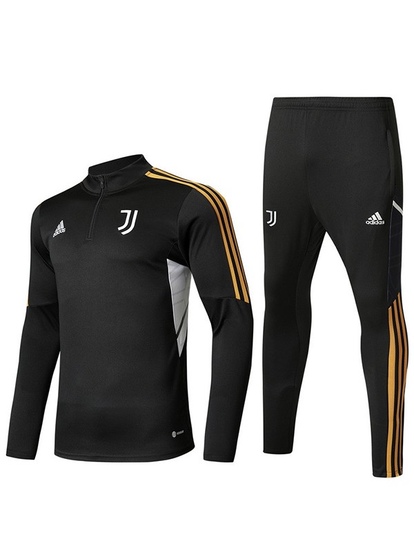 Juventus tracksuit black soccer pants suit sports set zip necked cleats men's clothes football training kit 2022-2023