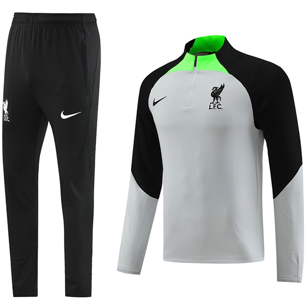 Liverpool tracksuit football sportswear zipper neck training gray black uniform outdoor soccer coat 2024
