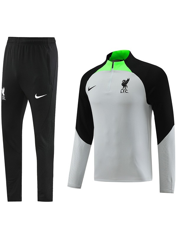 Liverpool tracksuit football sportswear zipper neck training gray black uniform outdoor soccer coat 2024