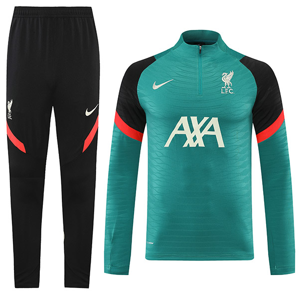 Liverpool tracksuit green soccer pants suit sports set zipper necked uniform men's clothes football training kit 2022-2023