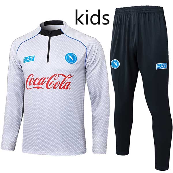 Napoli tuta allenamento bambini uniforme ragazzo mini kit bianco 2025-2026