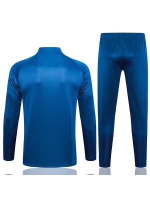 Olympique de Marseille tracksuit soccer suit sports set zipper-necked blue uniform men's clothes football training kit 2023-2024