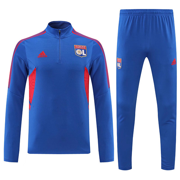 Olympique Lyonnais tracksuits blue soccer pants suit sports set necked uniform men's lyon football training kit 2022-2023