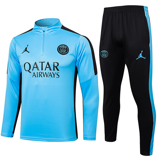 Paris Saint-Germain tracksuit football sportswear zipper neck training uniform men's blue outdoor soccer coat 2024