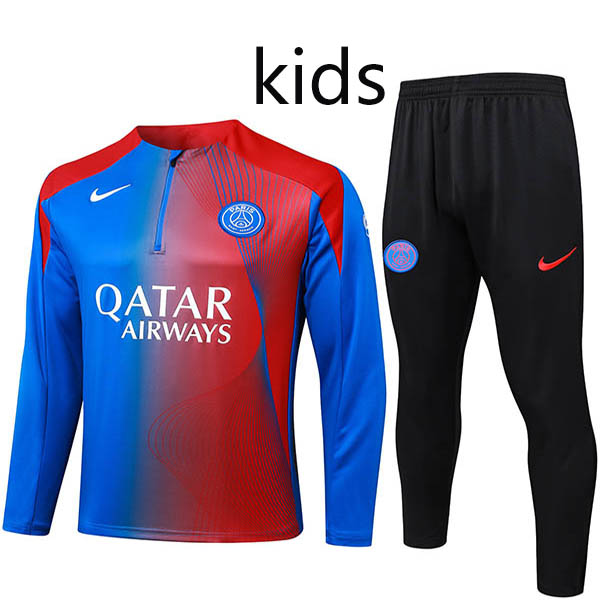 Paris saint-germain tuta ginnastica bambini kit blu rosso uniforme giovanile mini kit allenamento 2025-2026