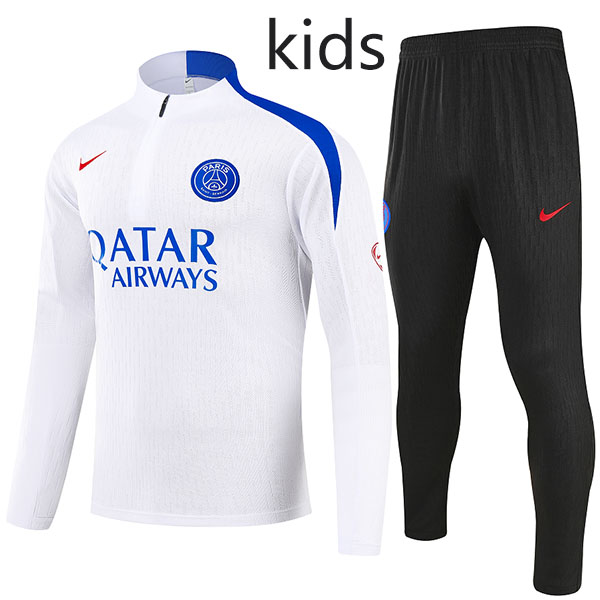 Paris saint-germain tuta ginnastica bambini uniforme bianca ragazzi mini kit allenamento 2025-2026