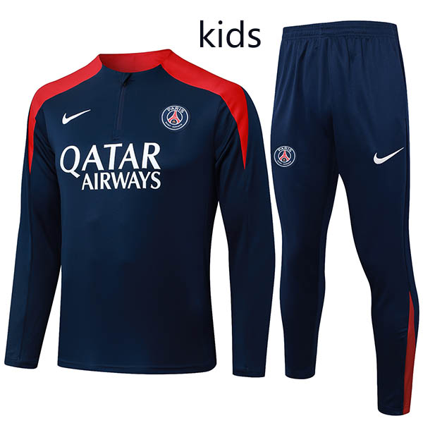 Paris saint-germain tuta ginnastica bambini uniforme indaco mini kit allenamento 2025-2026