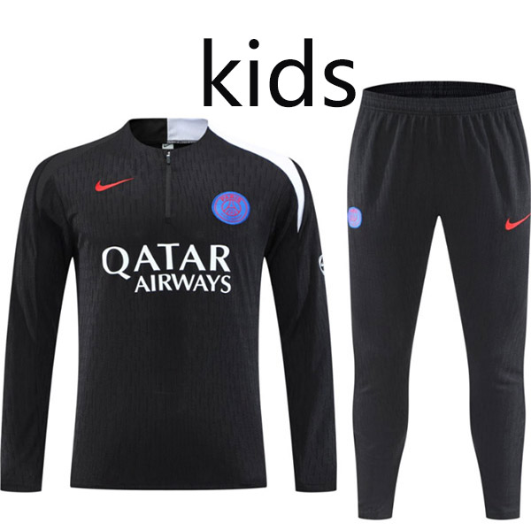 Paris saint-germain tuta ginnastica bambini uniforme ragazzo mini kit allenamento nero 2025-2026