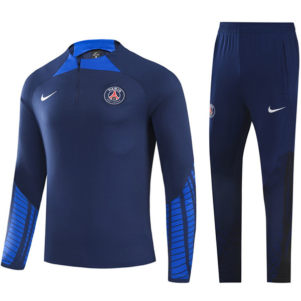 Paris saint germain tracksuit men's soccer pants suit sports set half zipper necked cleats clothes football training kit navy 2022-2023