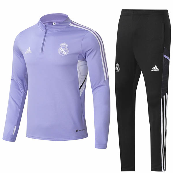 Real madrid tracksuit football sportswear tracksuit full zipper uniform men's training purple outdoor soccer kit 2022-2023