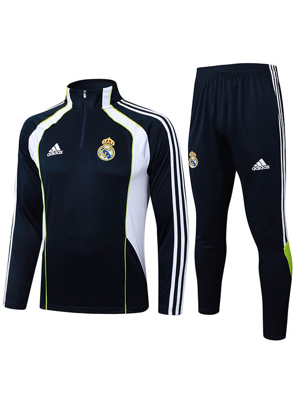Real madrid tuta da calcio pantaloni completo sportivo verde acqua mezza zip uniforme da uomo kit da allenamento per il calcio 2025-2026