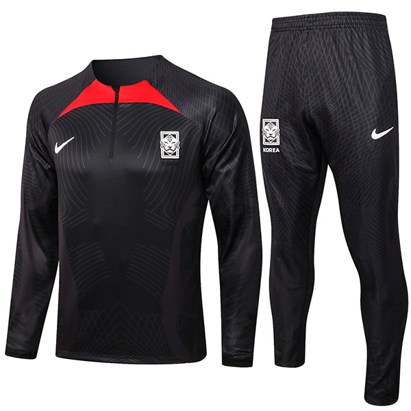 South Korea tracksuits black soccer pants suit sports set necked cleats men's clothes football training kit 2022-2023