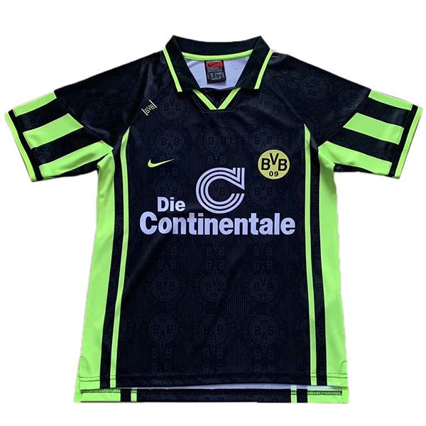 Borussia Dortmund away retro soccer jersey sportswear men's second soccer shirt football sport t-shirt black green 1996