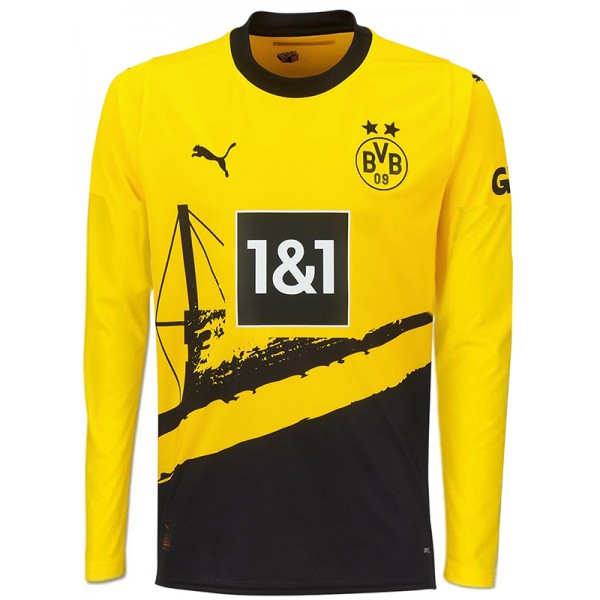 Borussia dortmund home long sleeve jersey soccer uniform men's first sports football kit tops shirt 2023-2024