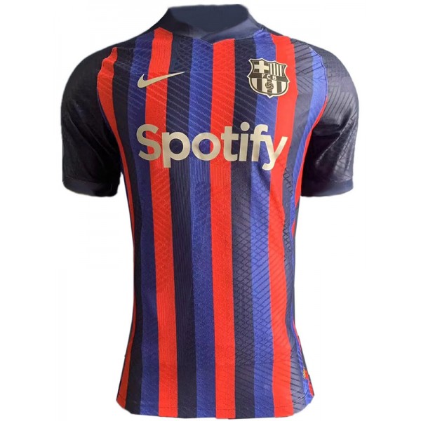 Barcelona maglia da giocatore in edizione speciale divisa da calcio kit da calcio da uomo top sport camicia rossa blu scuro 2024-2025