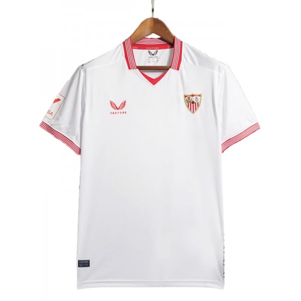 Sevilla home jersey soccer uniform mens first football kit tops sports shirt 2023-2024