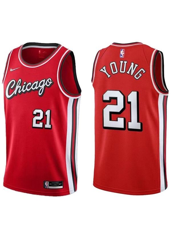 Chicago Bulls 21 Young jersey red basketball uniform swingman kit ...