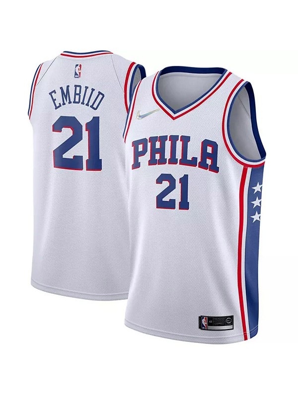 Philadelphia 76ers 21 Joel Embiid jersey 75th city basketball uniform ...