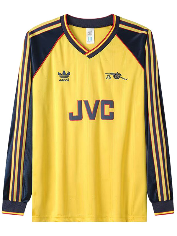 Arsenal trasferta maglia retrò a maniche lunghe da seconda maglia da calcio da uomo dell'uniforme da calcio 1988-1989