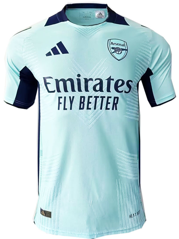 Arsenal maglia da allenamento pre-partita versione giocatore uniforme da calcio maglia da calcio azzurra da uomo top maglietta sportiva 2025-2026