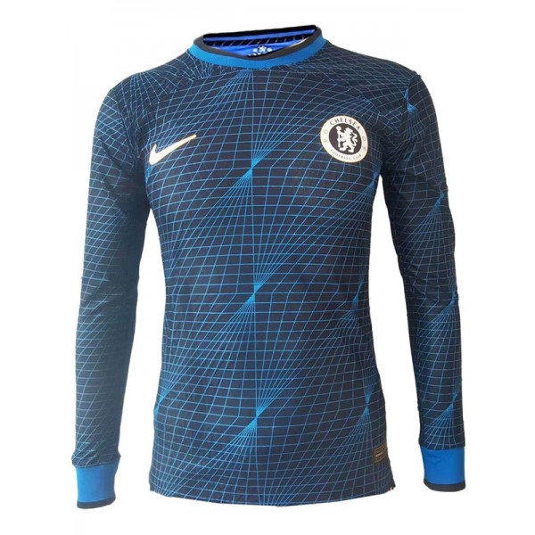 Chelsea away long sleeve jersey soccer uniform men's second sportswear football kit top shirt 2023-2024