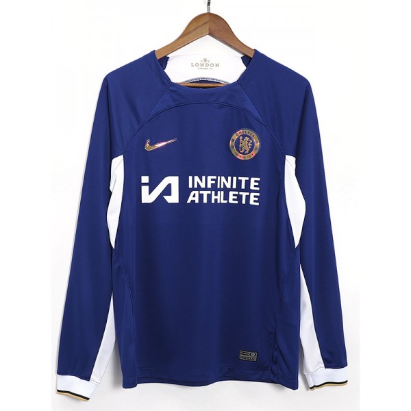 Chelsea home long sleeve jersey soccer uniform men's first sportswear football kit top shirt 2023-2024