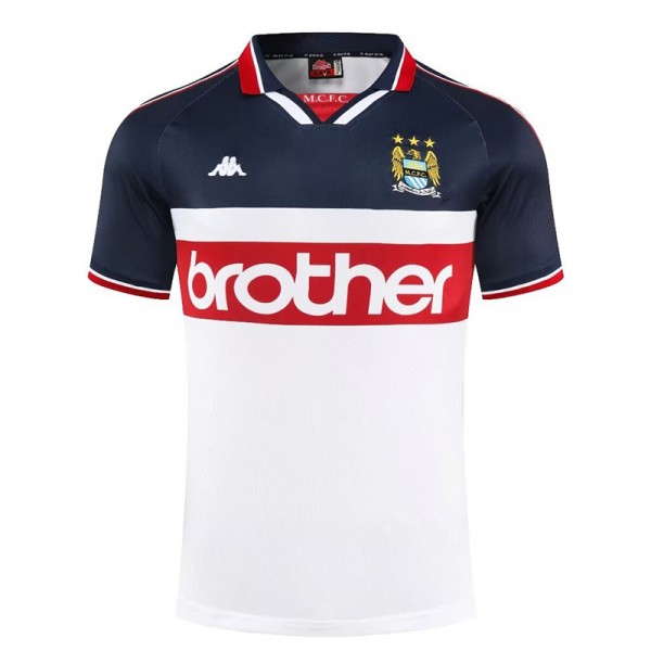 Manchester city away retro jersey soccer uniform men's second football kit sports top shirt 1997-1998