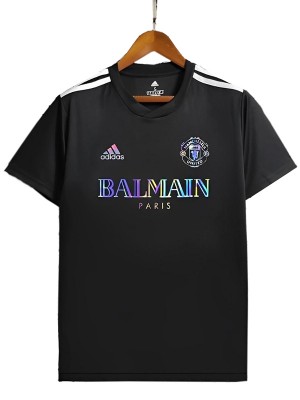 Manchester united x Balmain special jersey soccer uniform men's black sports football kit top shirt 2024-2025