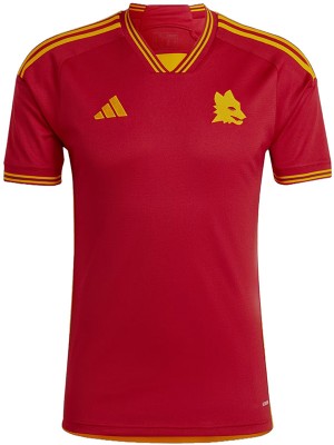 AS Roma home jersey soccer uniform men's first football kit tops sport shirt 2023-2024