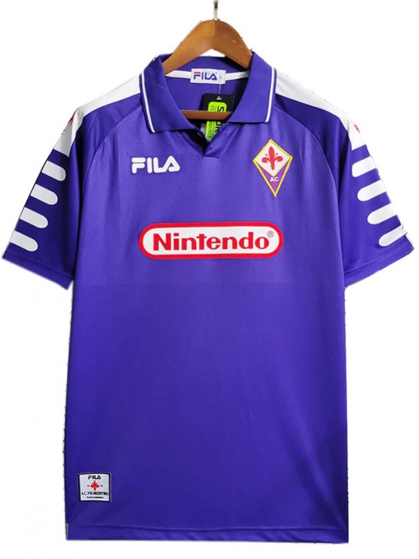 Fiorentina maglia retrò casalinga divisa da calcio vintage prima maglia sportiva da calcio da uomo 1998-1999