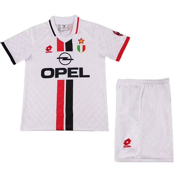 AC milan maglia da calcio retrò per bambini in trasferta kit da calcio per bambini vintage seconda maglia da calcio mini uniformi giovanili 1996-1997