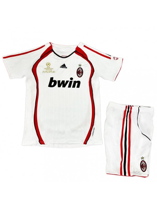 AC milan maglia da calcio retrò per bambini da trasferta seconda maglia da calcio vintage per bambini mini uniformi giovanili 2006-2007