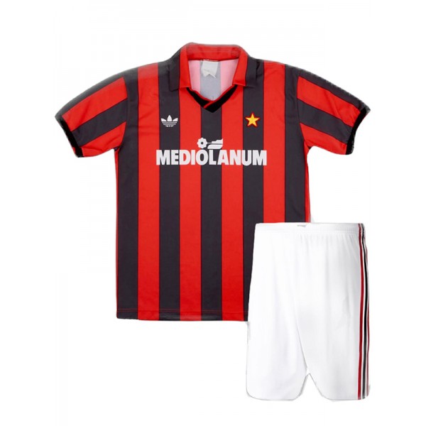 AC milan casa bambini maglia retrò kit calcio bambini vintage prima maglia da calcio mini uniformi giovanili 1990-1991