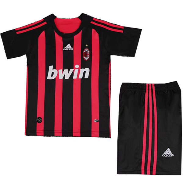 AC milan maglia retrò per bambini da casa kit da calcio per bambini vintage prima maglia da calcio mini uniformi giovanili 2008-2009