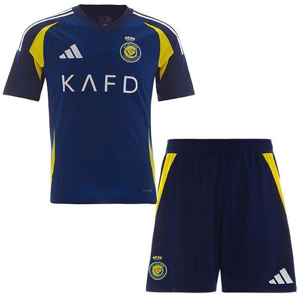 Al-Nassr maglia da calcio per bambini in trasferta kit da calcio per bambini seconda maglia da calcio mini uniformi giovanili 2024-2025