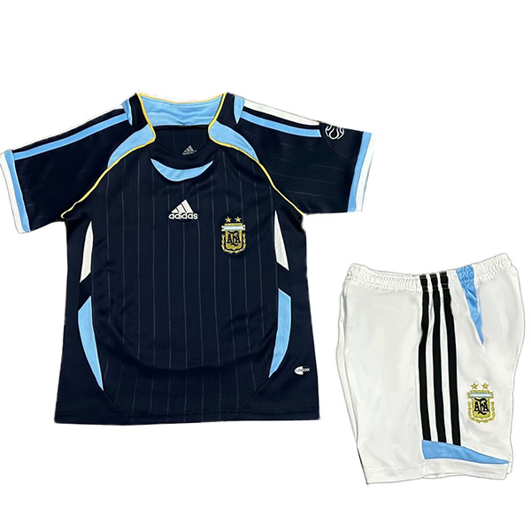 Argentina maglia da calcio retrò per bambini in trasferta kit da calcio per bambini vintage seconda maglia da calcio mini uniformi giovanili 2006