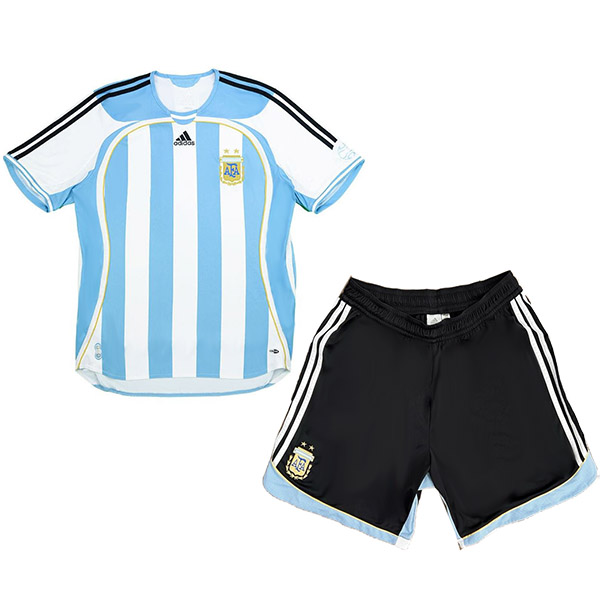 Argentina casa bambini maglia retrò kit calcio bambini vintage prima maglia da calcio mini uniformi giovanili 2006